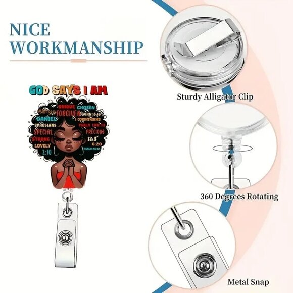 Inspirational Retractable Badge Holder (SKU#0460) - Picture 2 of 5